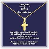 Sereney Valentines Day Gifts for Boy Son Gold Cross Necklace, Mustard Seed Jewelry Necklace as Valentines Gifts for Teen, Christian Religious Baptism Confirmation Gift 1st Communions Gift for Teen