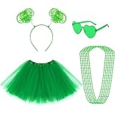 Fumwase Women Tutus Costume Accessories Set Adult Headband Tulle Skirts Heart Sunglasses Bead Necklaces for Halloween