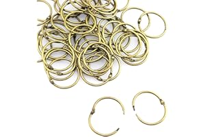 Lind Kitchen 50PCS 1.5" Book Ring Metal Loose Leaf Binder Hinged Buckle Binding Rings Scrapbook Sketchbook Craft Photo Album DIY Bronze 38mm