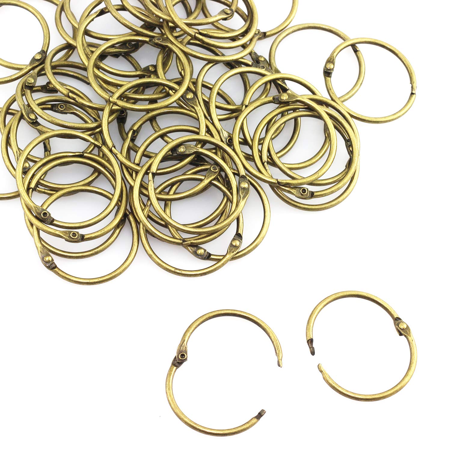 Lind Kitchen 50PCS 1.5" Book Ring Metal Loose Leaf Binder Hinged Buckle Binding Rings Scrapbook Sketchbook Craft Photo Album DIY Bronze 38mm