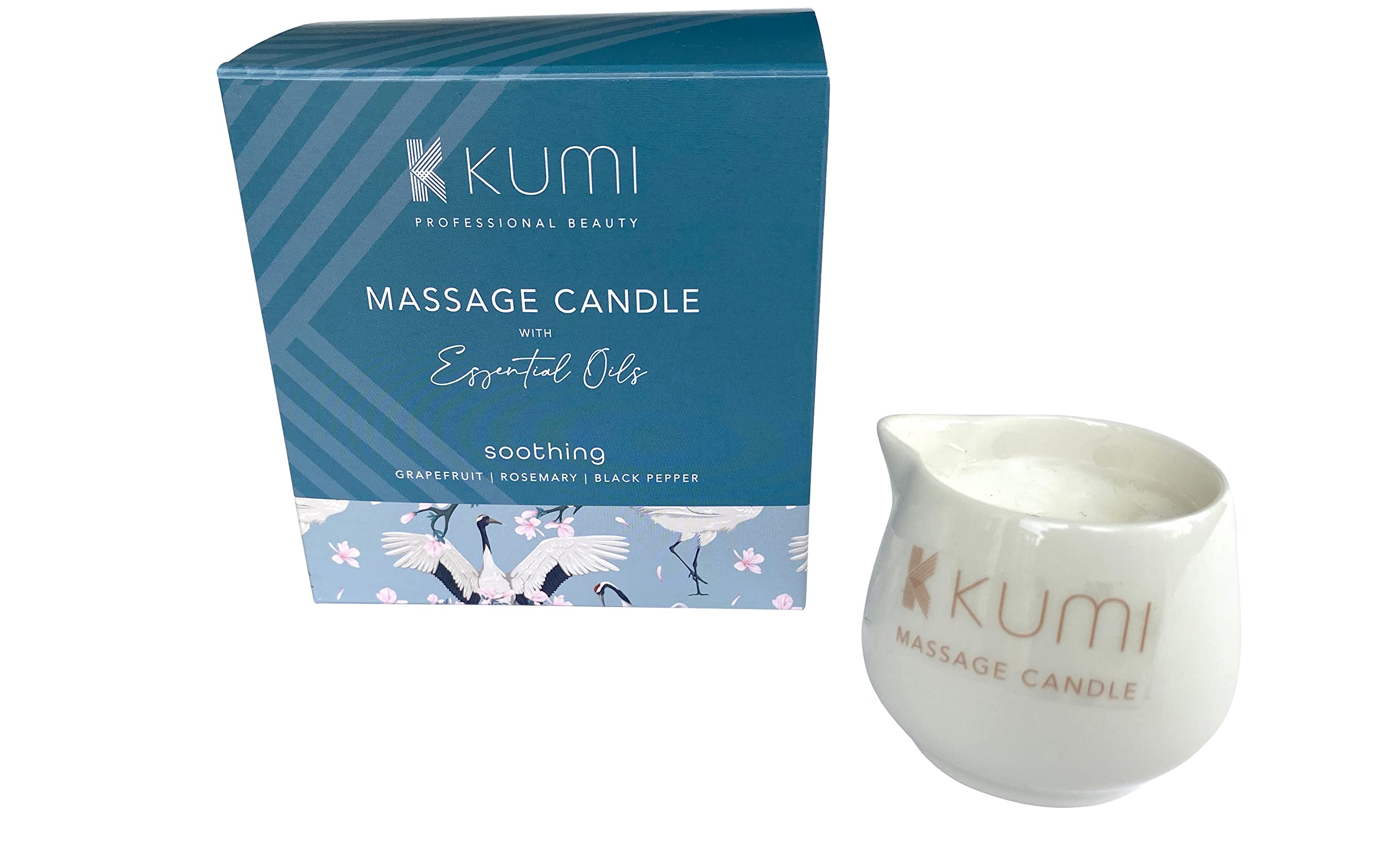 Kumi Aromatherapy Massage Candle - Scented Candle for Massage - Plant Based & Vegan Massage Oil Based Candle - Home Spa - UK Made - 55g - Soothing — image 1