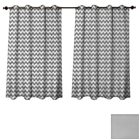 Anzhouqux Black And White Blackout Thermal Curtain Panel Geometric