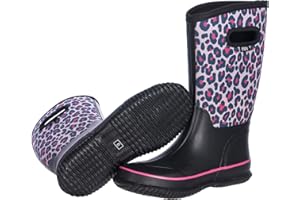 WTW Womens Mid Calf Rain Boots - Waterproof Insulated Neoprene Rubber Boots Mud Outdoor Hunting Garden Boots