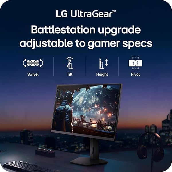 LG 27G610A-B 27-INCH ULTRAGEAR QHD (2560 X 1440) IPS GAMING MONITOR, 200HZ, 1MS, AMD FREESYNC PREMIUM, VESA DISPLAYHDR 400, HDMI, DISPLAYPORT, TILT/HEIGHT/SWIVEL/PIVOT STAND, BLACK