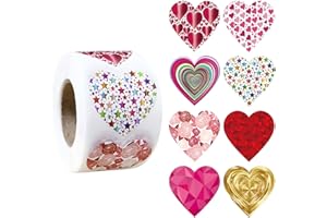 1 Roll 500 PCS Heart Stickers Decal Teacher Reward Cute Office Supplies Incentives Party Favor Decoration Heart Sticker Schoo