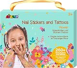 Avenir Creative Set Nail Stickers & Tattoos Flowers 2 Tattoos 1 Sticker Box
