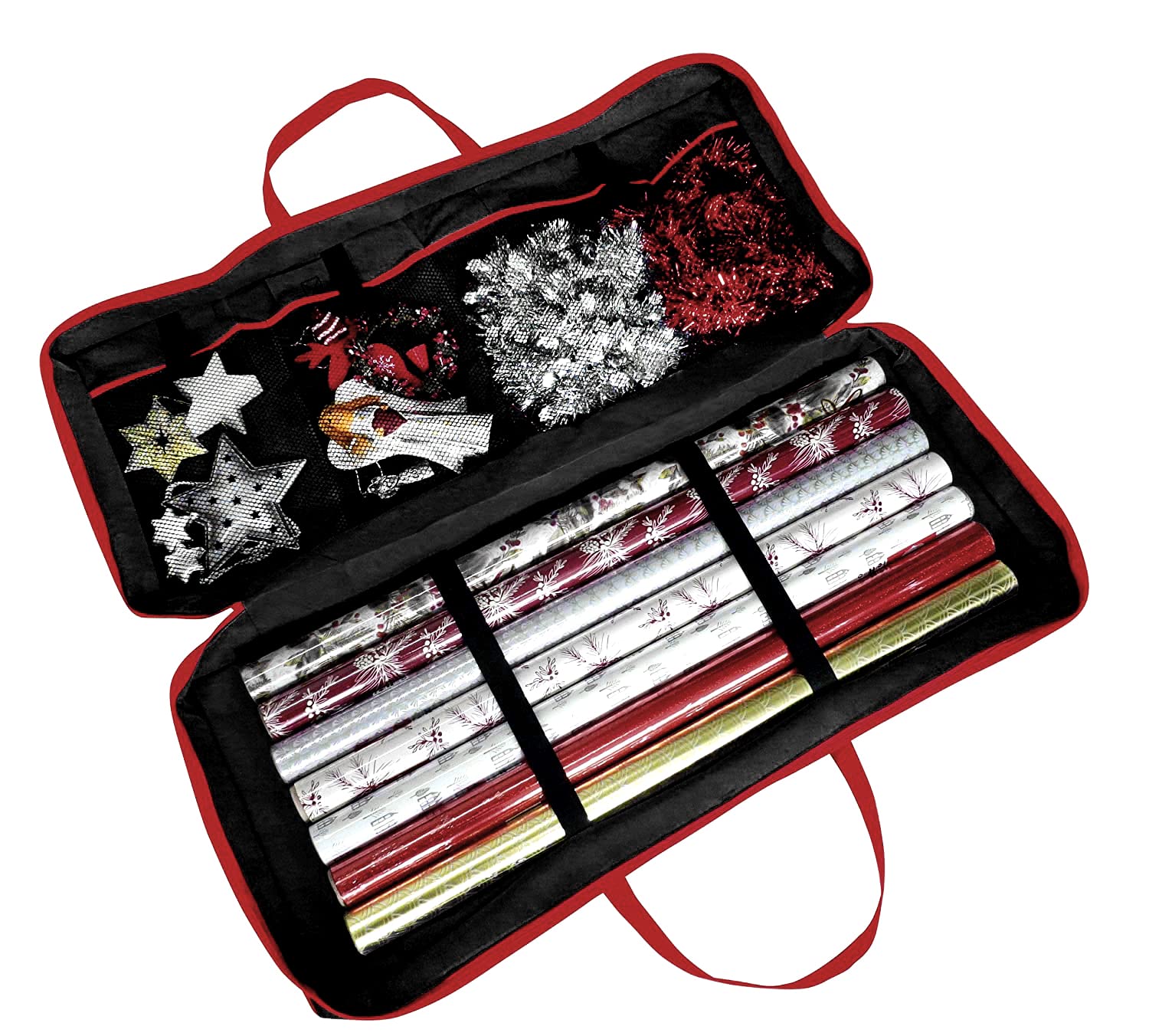 RAM ONLINE Large Fabric Wrapping Paper Storage Gift Wrap Christmas Rolls Bag Black (82 x 34 x 13 cm) For, Tags & Bows, M