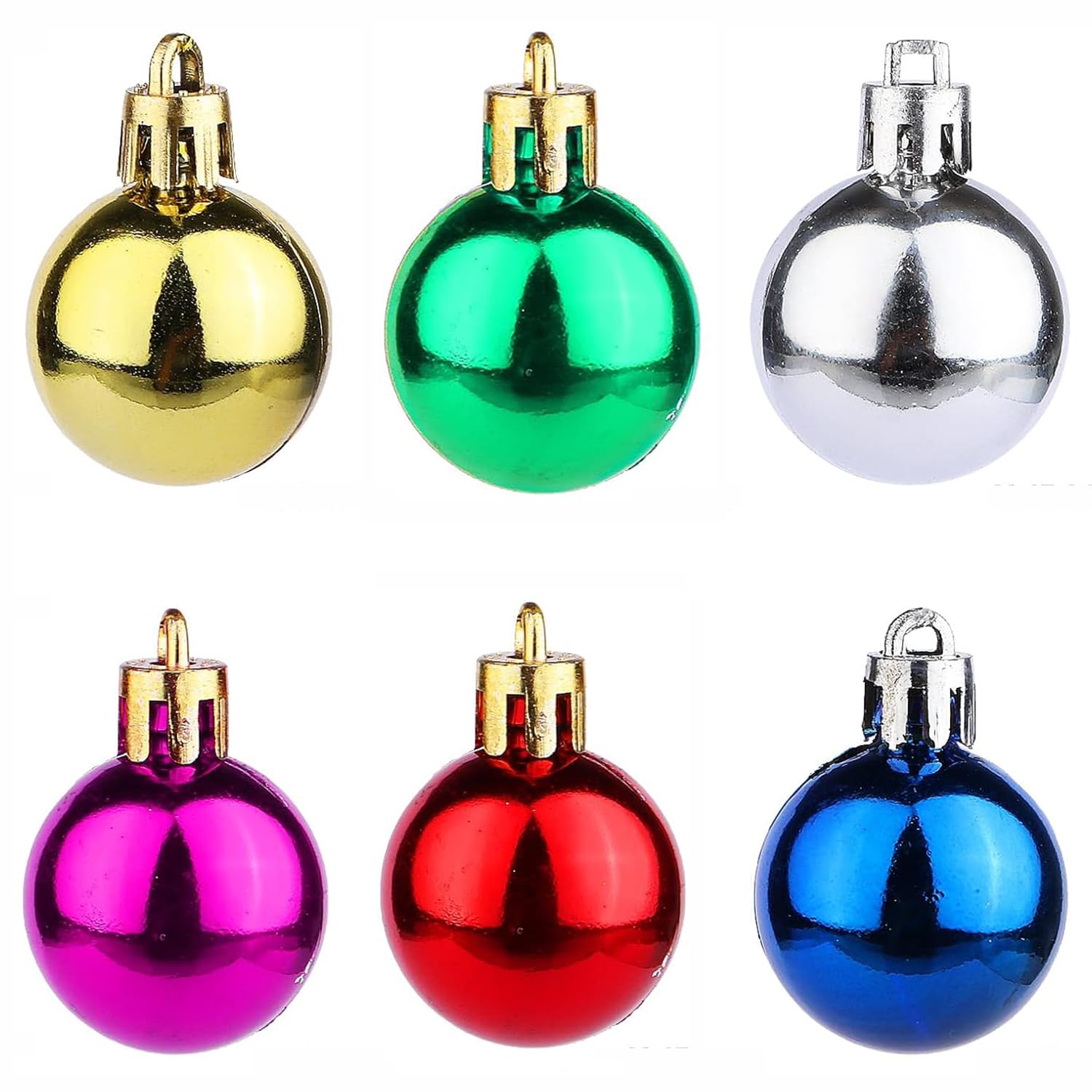 MEISH 6-Color Mini Christmas Tree Baubles Balls Ornaments Party Decorations for Office Home (48)