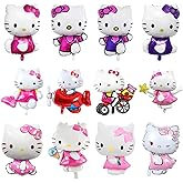 12Pcs Kitty Foil Balloons for Kitty Birthday Party Girls Birthday Party Balloons,Baby Shower Birthday Party Decorations