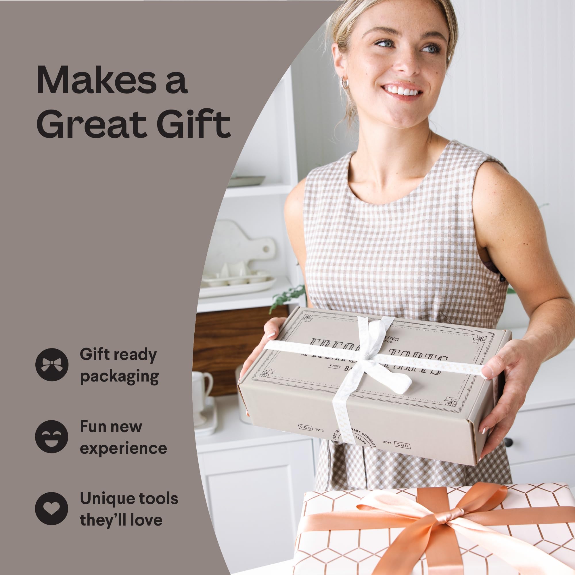 French Tart Baking Set | Mothers Day Unique Baking Gifts Kitchen Baking Supplies Present Food Making Kit For Adults & Parisian Cooking Tools for Pastry Dessert