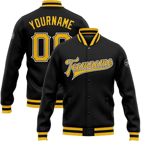 Custom Varsity Jacket, Personalized Stitched Printed Name