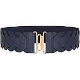 JASGOOD Women's Wide Elastic Belt Vintage Stretchy Belt for Dresses Braided Waist Belt