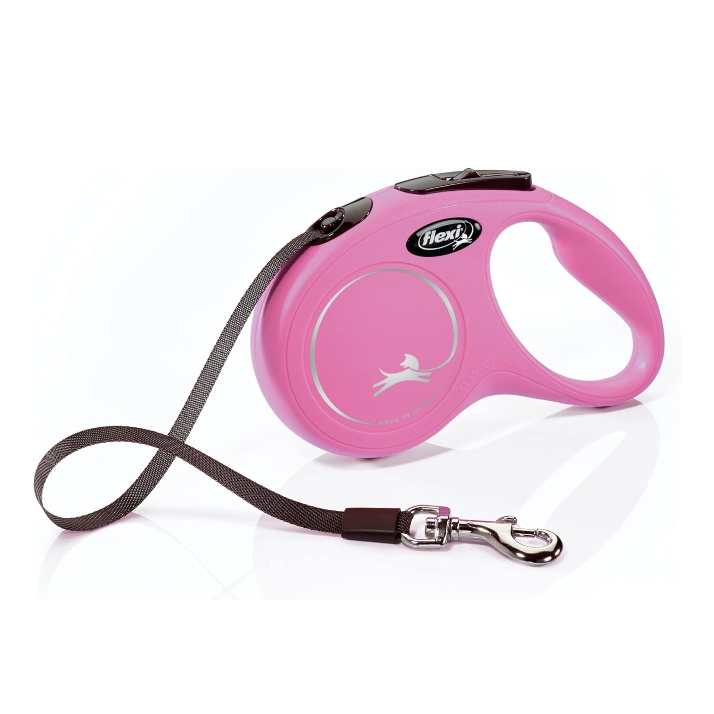 Flexi New Classic Retractable Dog Leash (Tape), 10 ft, Extra Small, Pink