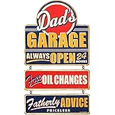 Dad's Garage Linked and Embossed Metal Sign - Vintage Garage Sign for Dad - Great Gift Idea