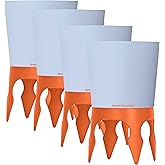 Bahoki Essentials Beach Drink Cup Holder - Sand Coaster for Beverage Bottle and Glass - Perfect to Hold Drinks, Snack, Phone, Key or Sunglasses (Orange, 4 Pack)