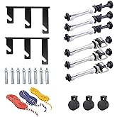 DImotliyor Photography Backdrop Wall Mount 3 Roller Support System | Manual Photo Background Ceiling Holder, Including 2 Tri-fold Hooks, 6 Expand Bars, 3 Chains, for Home Studio Game Video
