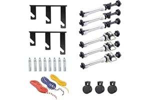 DIMOTLIYOR Photography Backdrop Wall Mount 3 Roller Support System, Manual Photo Background Ceiling Holder, Including 2 Tri-fold Hooks, 6 Expand Bars, 3 Chains, for Home Studio Live Stream Game Video