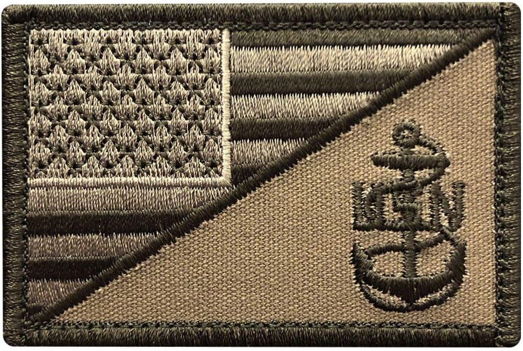 Miltacusa American USA Flag Navy Anchor Hook Fastener Patch