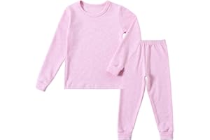 JWWN Kids Winter Thermal Underwear Long Johns Set Toddler Little Boys Girls Pajamas Warm Base Layer Set (3-8Years)