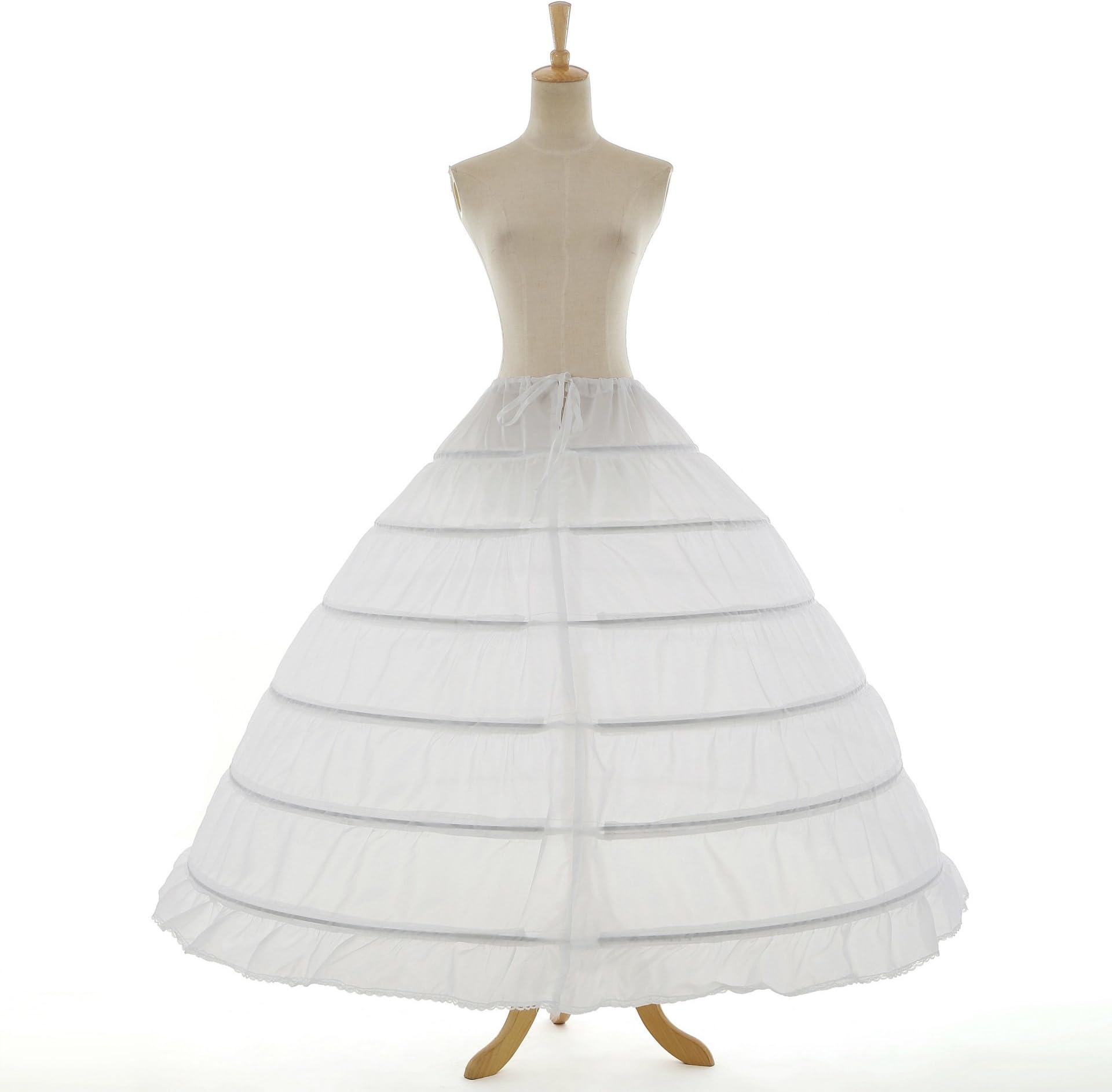 JoJoBridal Women's Maxi 6 Hoops Crinoline Slip Petticoats for Wedding Dresses White