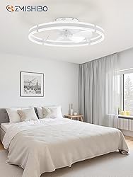 ZMISHIBO 24 Inch Ceiling Fans with Lights and