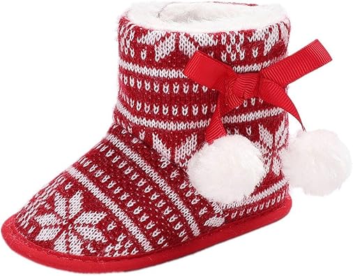 Auxma Botas de bebé, Bebés recién Nacidos Niñas Niños pequeño Navidad Invierno Suela Suave Botines de Nieve Zapatos de Zapatillas Bota de algodón por 0-18 Meses: Amazon.es: Zapatos y complementos