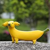 Lhocm Cute Banana Dog Garden Statues Figurines