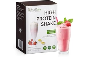 BariSlim High Protein Shake - Delicious & Nutritious Meal Replacement Shake - Low Sugar & Carb - Formulated for Bariatric Patients & Post-Weight Loss Surgery Support | Strawberry Banana Shake (9 oz)