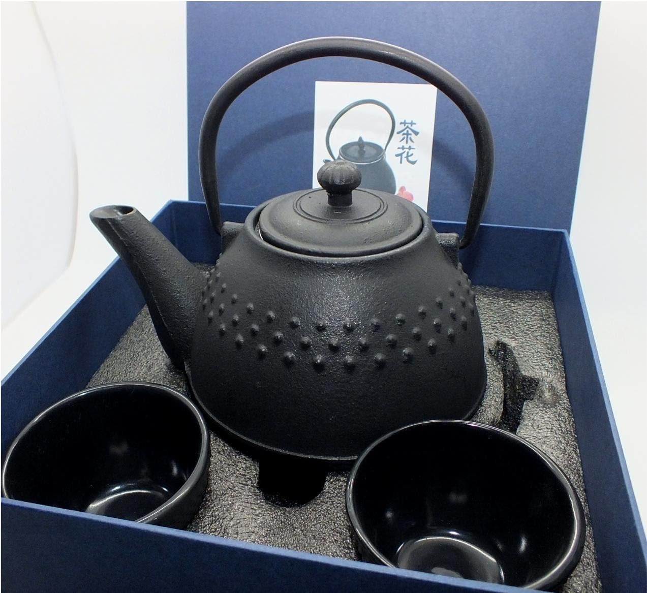 teeblume - Cast Iron Teapot Set Ongaya 1,0 Litre, Black, Boxed, Set 2