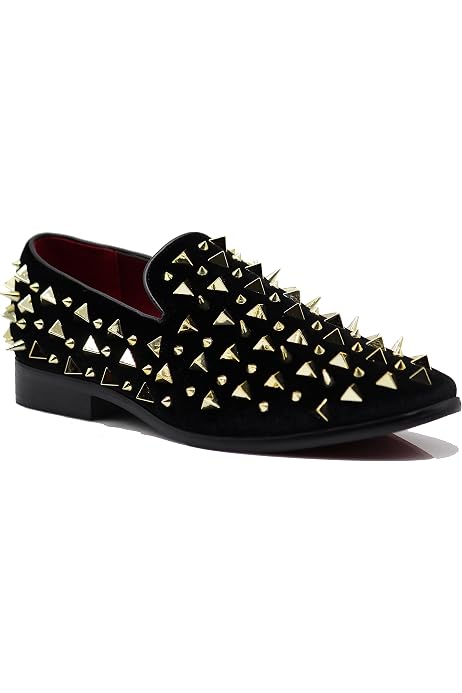 SPK16 Men's Vintage Spike Dress Loafers 