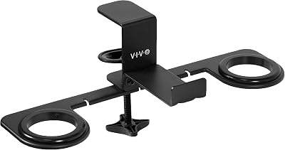 VIVO Clamp-on VR Headset Stand Desk Mount Metal Display Holder w/ Controller