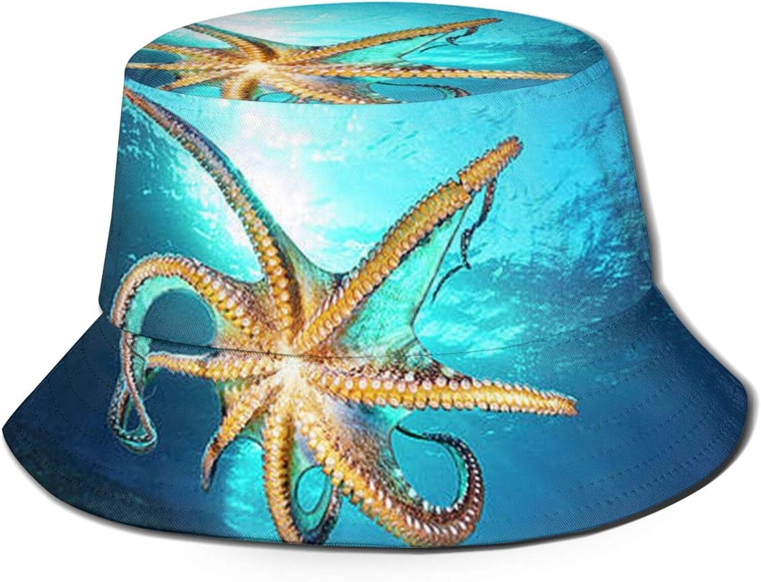 Marine Biology Reversible Bucket Hat, Unisex Fisherman Hat Packable