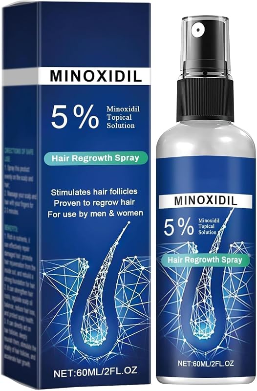 Minoxidil Hair Serum spray for Men and Women, 5% Minoxidil Hair Serum, promotes hair growth, makes hair and beard thicker and fuller- 60ml