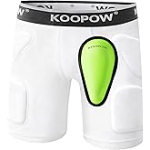KOOPOW Youth Boys Padded Sliding Shorts with Soft Protective Athletic Cup Underwear for Baseball, Football, Lacrosse