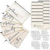 Shinylin 26 Pcs Sublimation Makeup Bags Blanks Set 15 Pcs Canvas Sublimation Cosmetic Bags Blanks Pencil Pouch 11 Sheets Iron on Letters DIY Custom Heat Transfer Vinyl Stickers Zipper Pouch