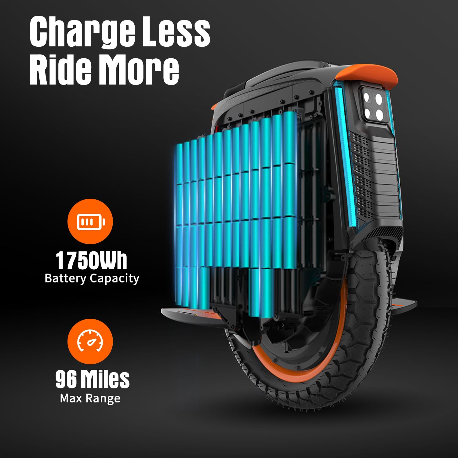 Inmotion Electric Unicycle for Adults 16 Inch Self-Balancing One Wheel EUC, Portable Monowheel for Urban Commuting (V12 Pro)