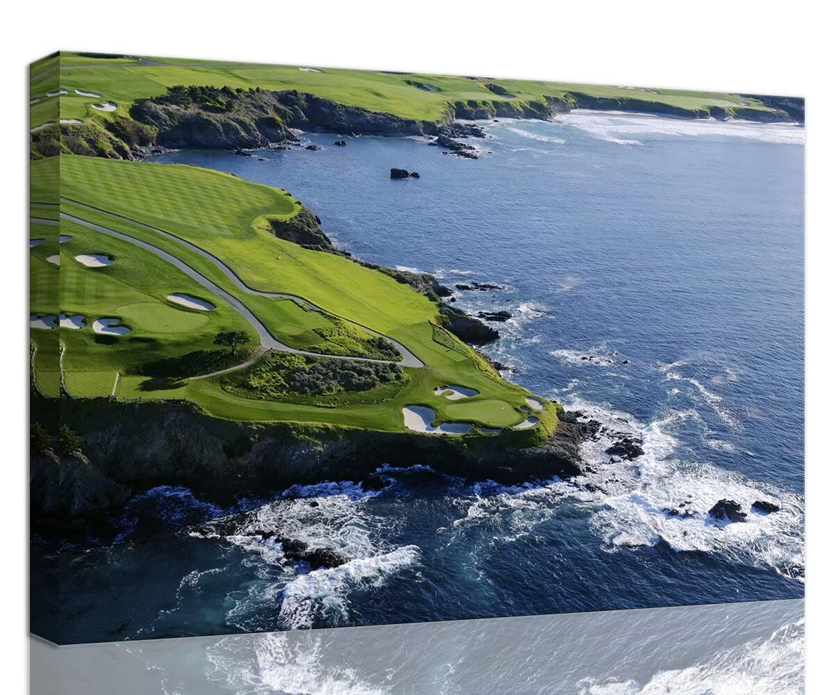 Pebble Beach Golf Course Canvas Wall Art for Living