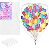 Bouiexye 2Pcs Balloon Bags for Transport, 1Pc 98 x 59 inch 1Pc 64.5 x 48.4 inch Giant Thickened Plastic Balloon Storage Bag for Wedding Birthday Baby Showers Celebration Party