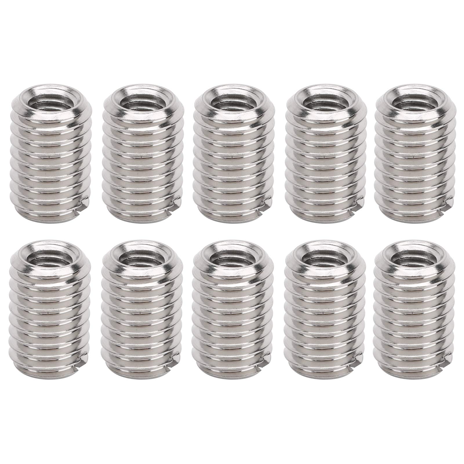 Repair Kit with 10 Threaded Reducer Nuts, Stainless Steel Pipe Fitting Adapter Insert Set, Female M5 X 0.8mm to Male M8 X 1.25mm 12MM