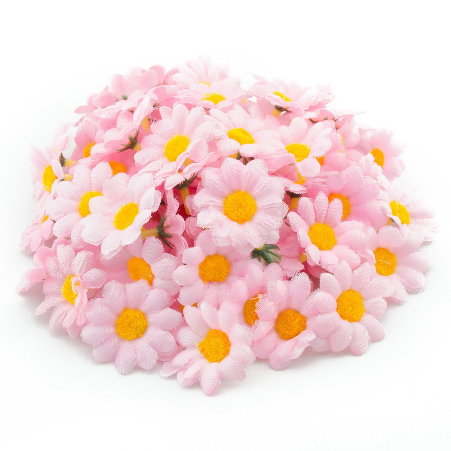 AKORD Artificial Gerbera Daisy Flowers Heads for DIY Wedding Party, Pink, 0.38 x 0.38 x 0.2 cm