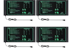 ESTUNE 4 Pack Seedling Heat Mat Heating Mat for Seedlings Grow Mats Waterproof Hydroponic Heating Pad Heat Plant Heating Mat for Indoor Plants Grow Seed Starting Greenhouse(10" x 20.75")