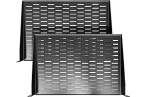 AXA AXCESSABLES AxcessAbles 1U Vented Server Rack Shelf | Universal Rack Shelf with Protective Edges for 19" AV Equipment Cabinet | 12" Deep with Edges. | Single Cast Steel | 44lb Capacity (2-Pack)