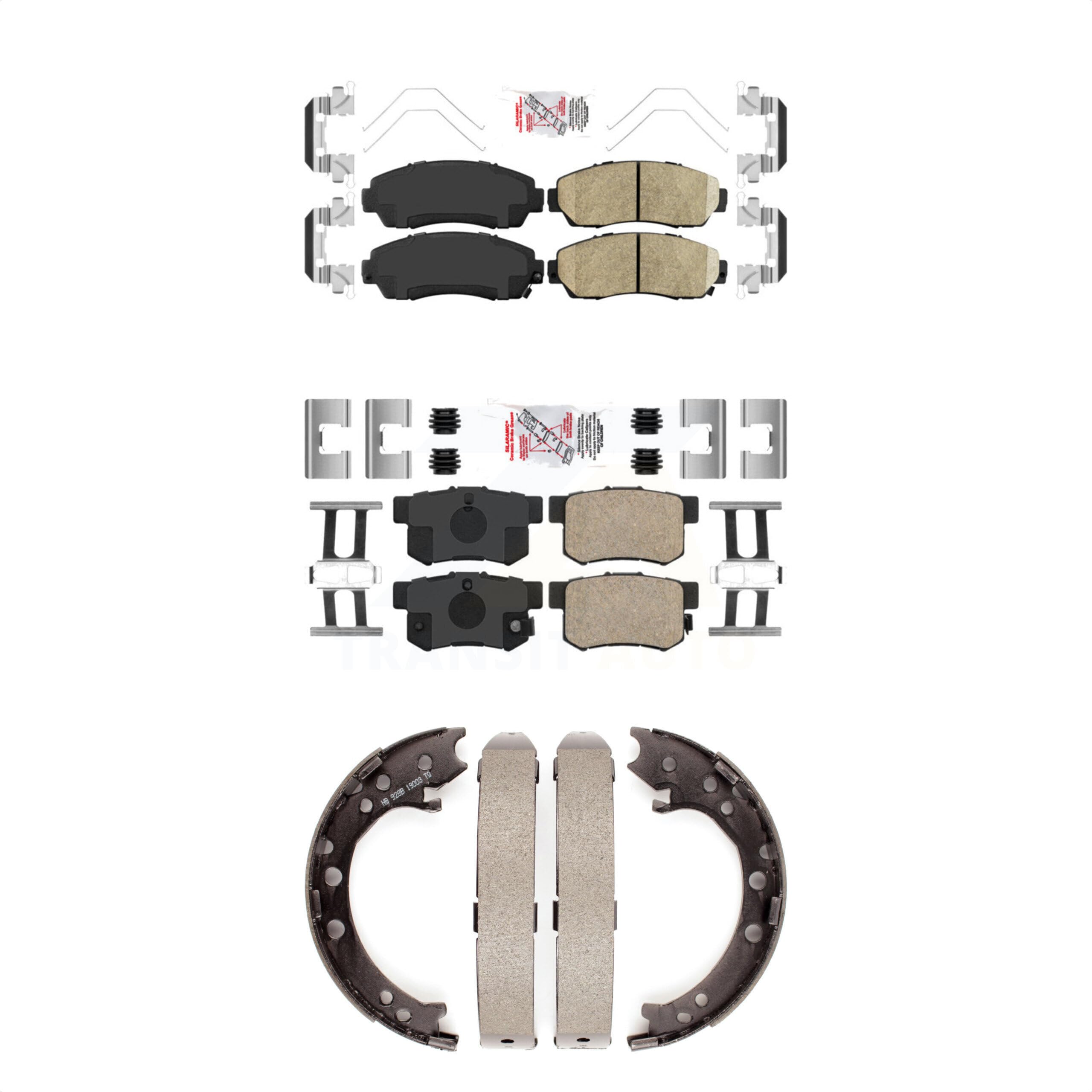 Transit Auto Front Rear Ceramic Disc Brake Pads Kit
