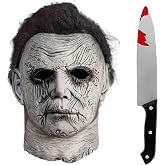 Michael Myers Mask Halloween Costume for Adult Cosplay Masquerade Party | Trick or treat! Spooky Knife, Costume Parties, Haunted Houses,latex One Size