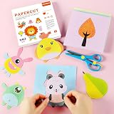 ASTARON 2 Kids Safety Scissors with 100 Pcs Paper Cuttings Crafts Set view 3
