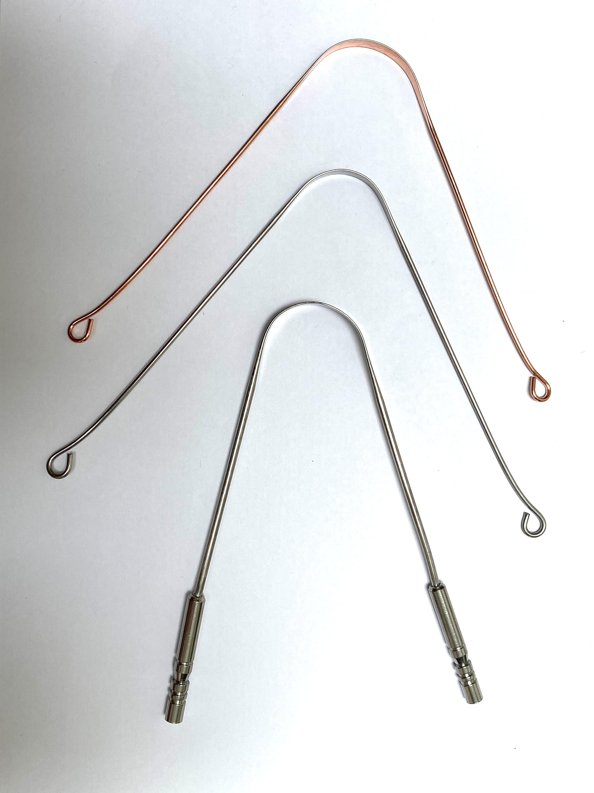 3PCS Assorted Design Stainless Steel Tongue Scraper, Copper Tongue Cleaner, Sargical Grade SS Tongue Scrape