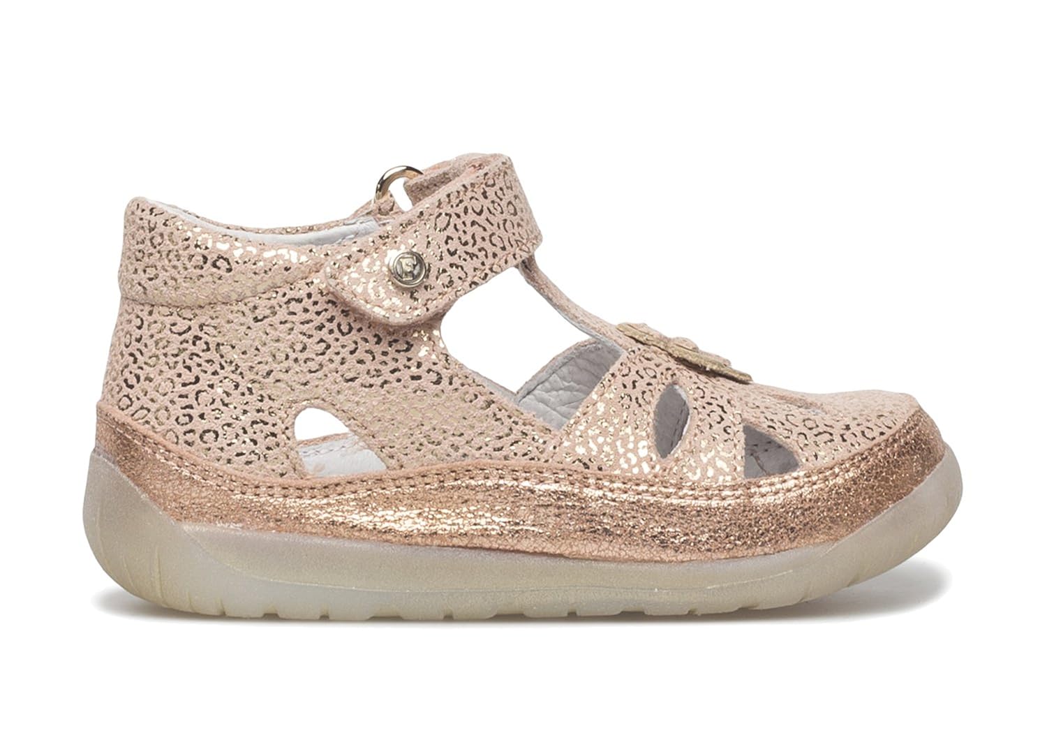 Falcotto - Alby sandali a ragnetto in pelle bianco con velcro primi passi