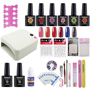 Coscelia Weiss 36 W Uv Lampe Trockner 535s Kit Nagellack Gel Grundlage Der Oberen Abnehmen Manikure Set Nr 3 Amazon De Beauty