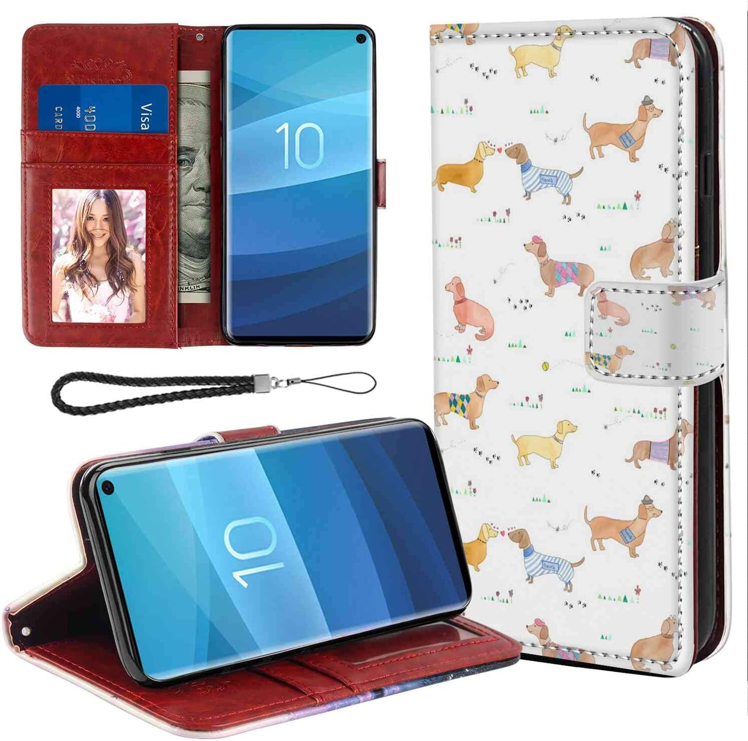 Sausage Dog Phone Wallet Case Fit for Samsung Galaxy S10e