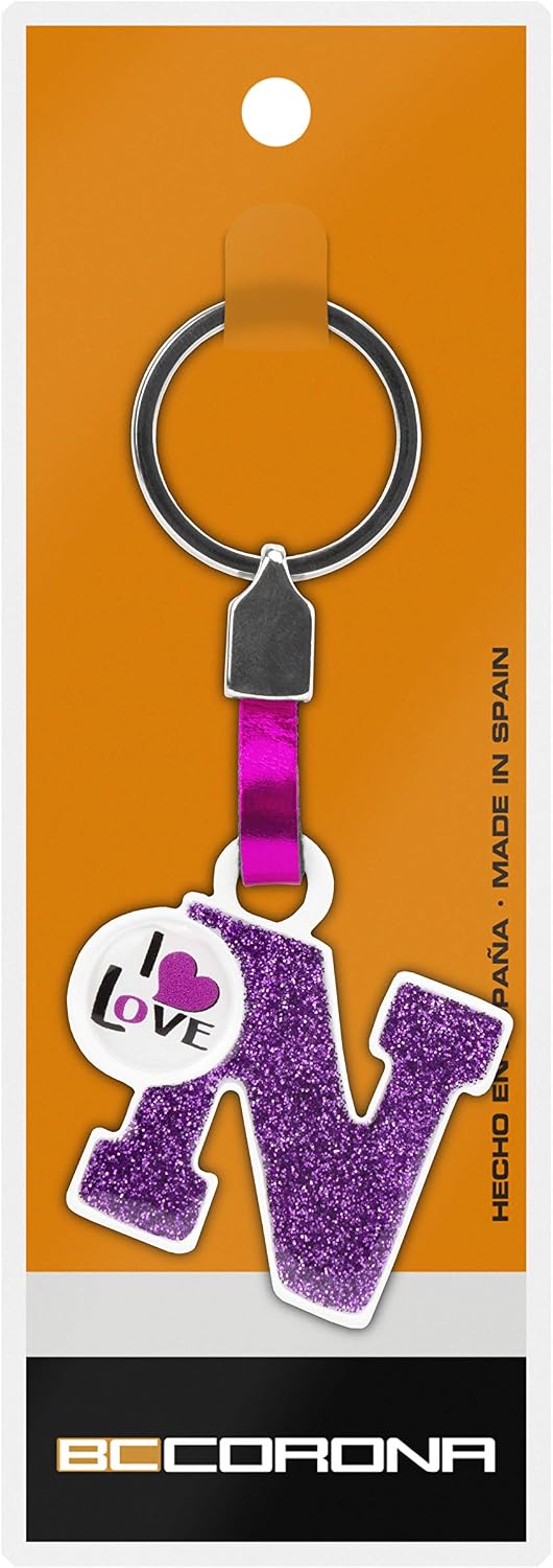 Metallic Key Ring "I LOVE" Letter "N" Color Pink, 1 x 60 x 155 mm; 20 Grams - Image 4
